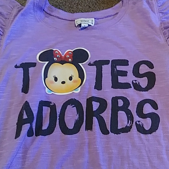 Minnie Totes Adorbs Purple Ruffle Top size 14/16 - Picture 2 of 2